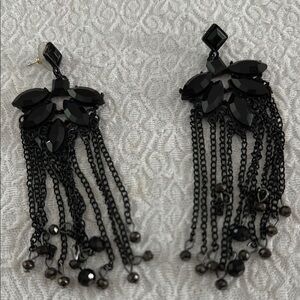 Elegant Black Chandelier Earrings